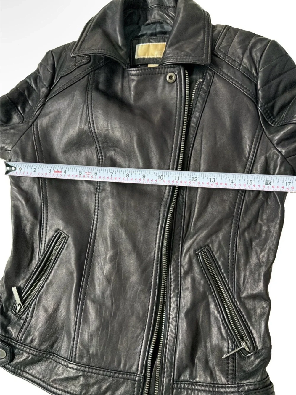 Michael Khor Women's Black Leather Moto Jacket Med